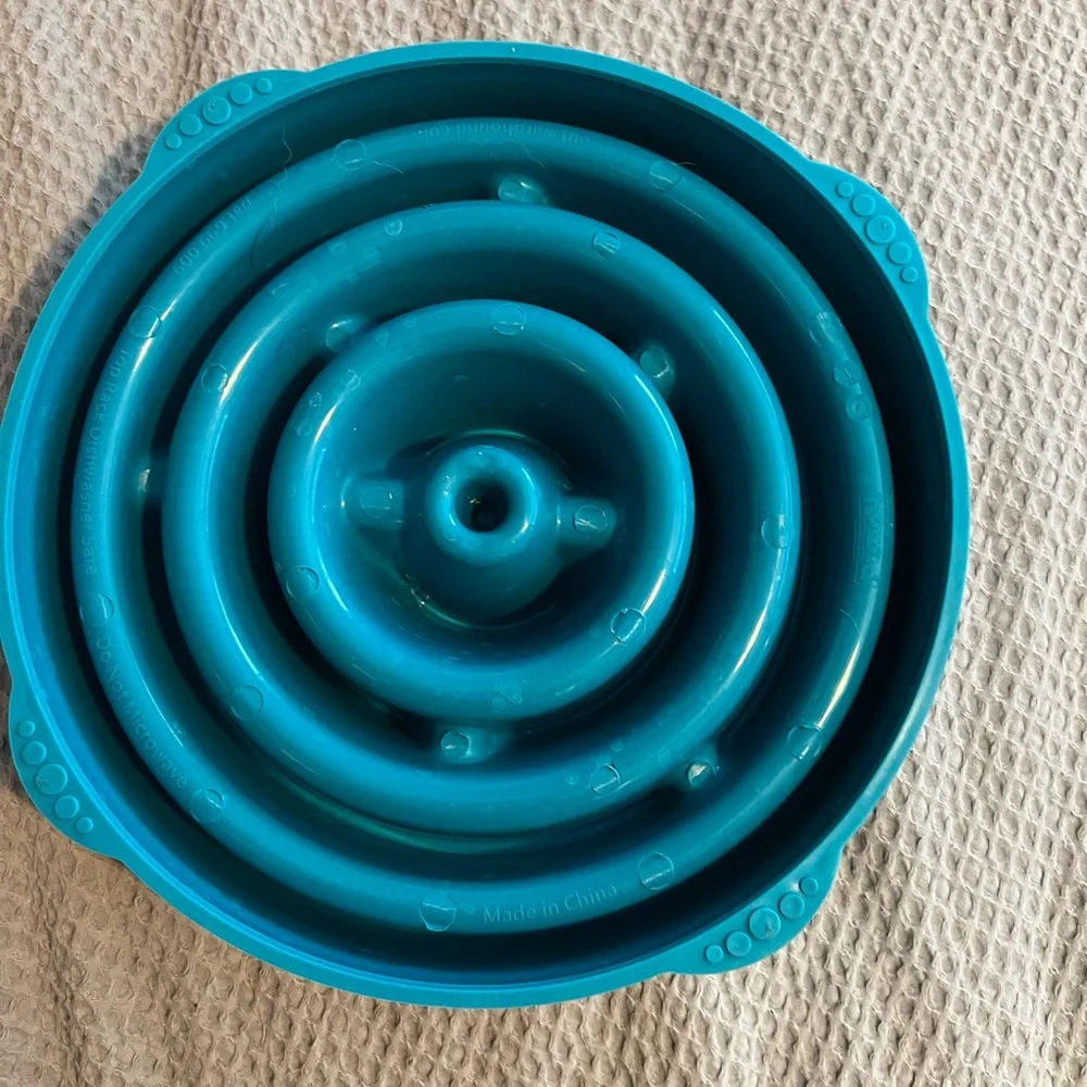 Outward Hound Fun Feeder Slo Bowl, Slow Feeder Dog Bowl Regular Turquoise